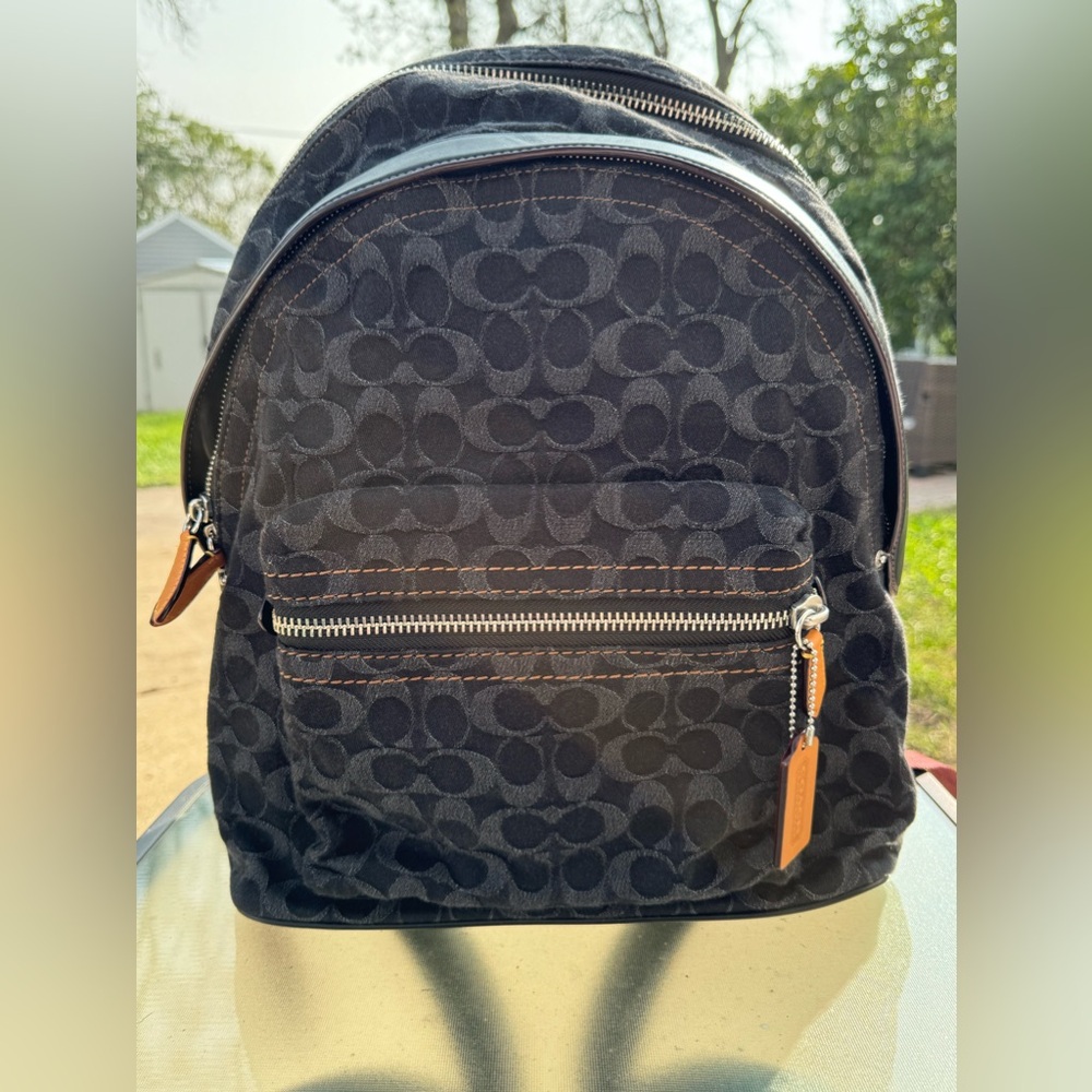 Coach West-charter Backpack In Signature Black Denim
